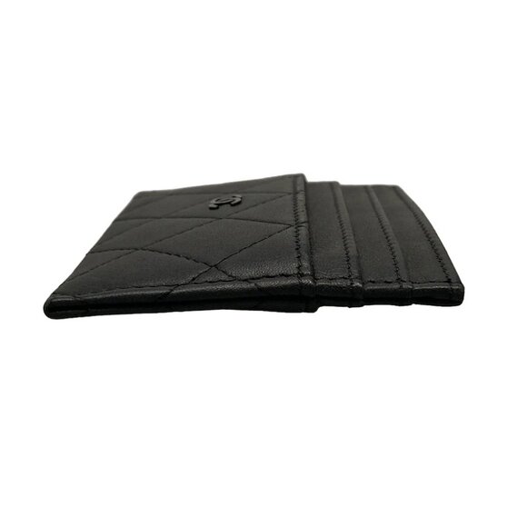 Auth CHANEL Matelasse AP4380 Black Leather Card Case - Picture 7 of 9
